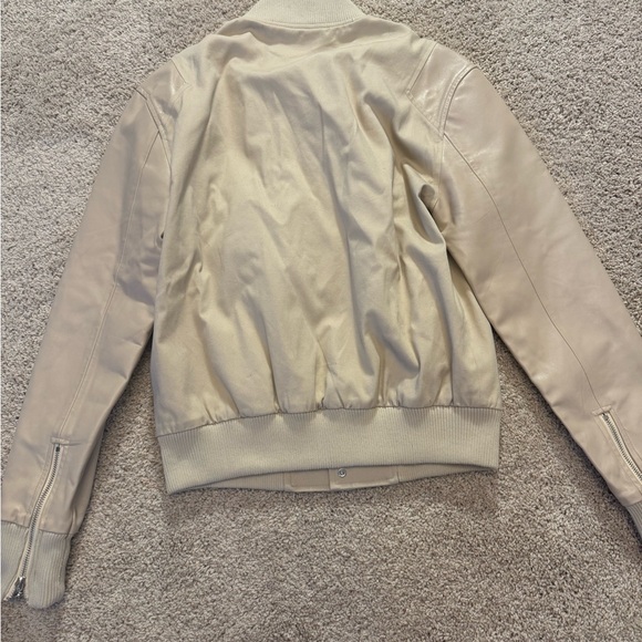 Men’s Tackma Sz M Beige Leather Jacket - Picture 4 of 5